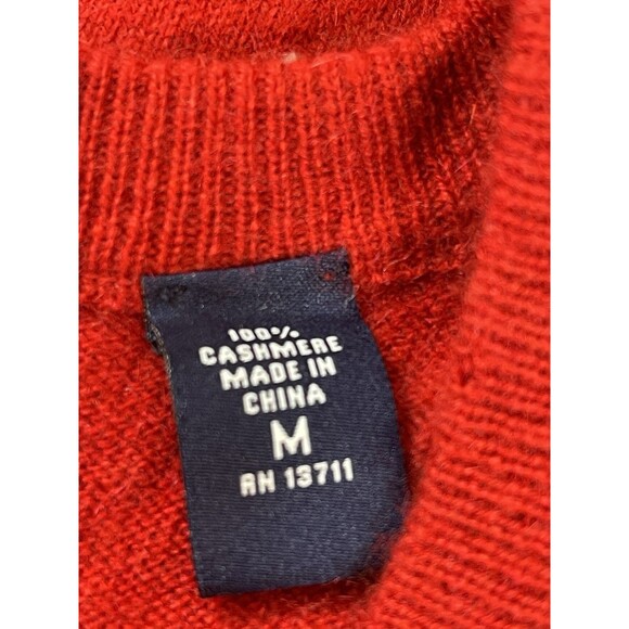Grant Thomas 100% Cashmere Sweater Vest Red V-Neck Two Ply M Holiday Winter - Picture 6 of 11